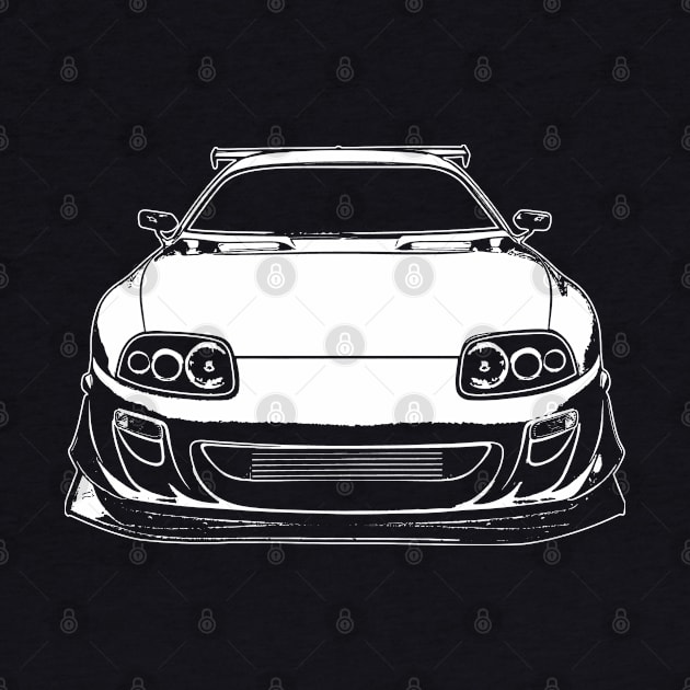 White GR Supra MK4 Sketch Art by DemangDesign